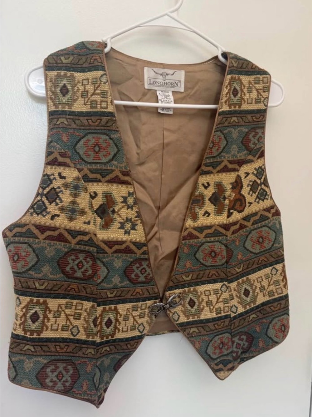 Vintage Longhorn Southwestern Tapestry Vest